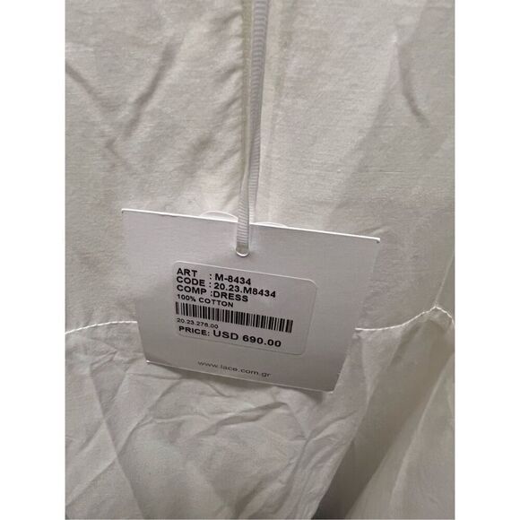 LACE THE LABEL PALM White Kaftan Dress OPEN BACK Embroidery Size S NWT $690 - Picture 7 of 7